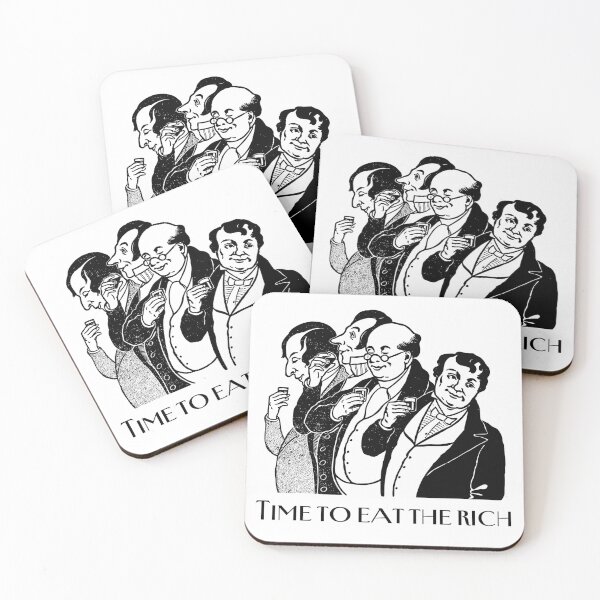 Item preview, "Time to Eat the Rich" Vintage Political Satire Sticker - Class Warfare Art designed and sold by LowlaBug Designs.