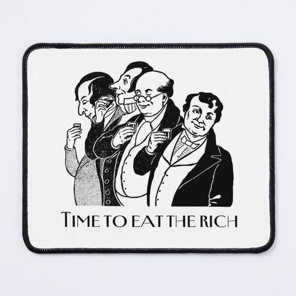 Item preview, "Time to Eat the Rich" Vintage Political Satire Sticker - Class Warfare Art designed and sold by LowlaBug Designs.