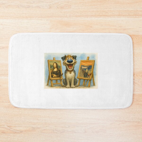 Item preview, Smiling Dog with Famous Art Parodies – Funny Whimsical Painting designed and sold by Psycho-Crazy.