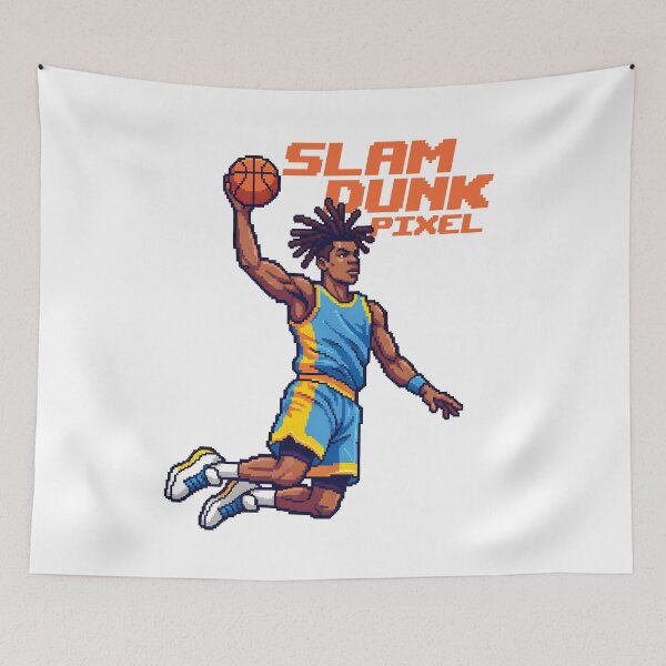 Item preview, The Pixel Player: Slam Dunk in Retro Style designed and sold by Dizartico.