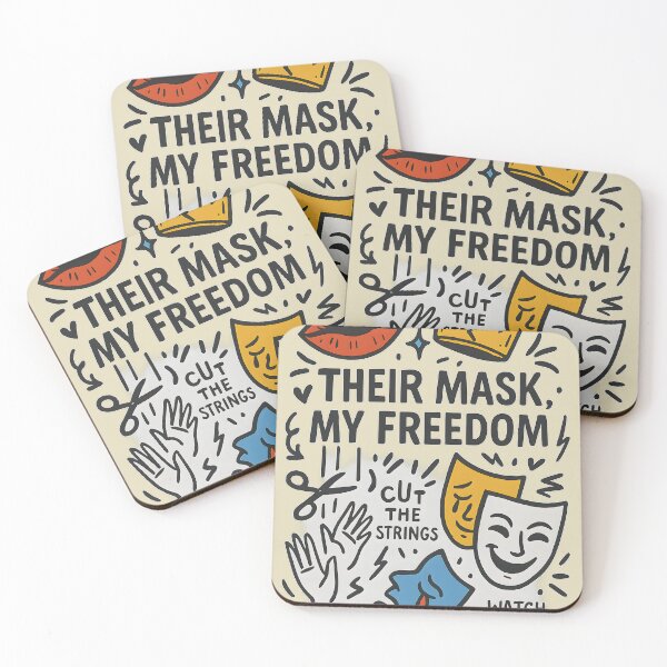 Item preview, Their Mask, My Freedom – Narcissist Awareness Doodle Art designed and sold by Quiet Power Co..