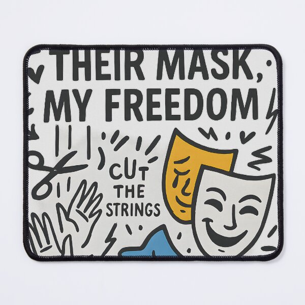 Item preview, Their Mask, My Freedom – Narcissist Awareness Doodle Art designed and sold by Quiet Power Co..