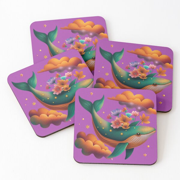 Item preview, Flying Whale Scattering Floral Dreams designed and sold by joycrysstudio.