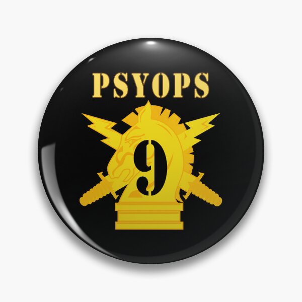 Item preview, Army - PSYOPS w Branch Insignia - 9th Battalion Numeral - Line X 300 designed and sold by Military Insignia Products.