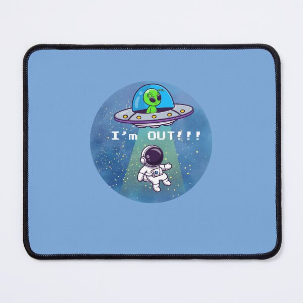 Item preview, I’m Out!!! – Funny Alien Abduction Round Sticker for Students, Teachers & Tired People designed and sold by Miss Dewberry.