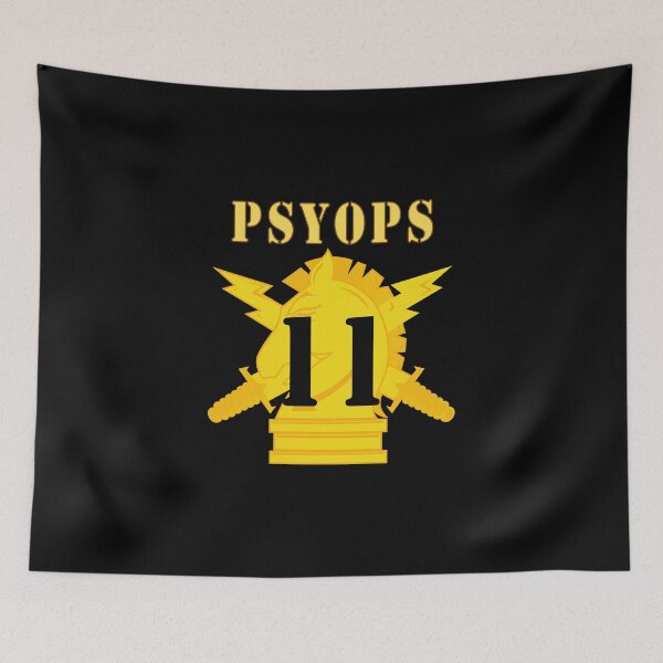Item preview, Army - PSYOPS w Branch Insignia - 11th Battalion Numeral - Line X 300 designed and sold by Military Insignia Products.
