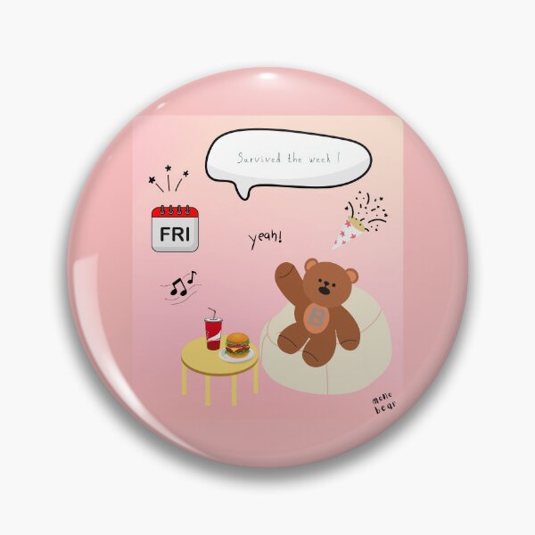 Item preview, Survived the Week! | Mono Bear Weekly Mood Series ( Gradation Square Background )  designed and sold by mintmono-studio.