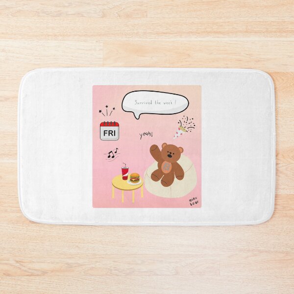 Item preview, Survived the Week! | Mono Bear Weekly Mood Series ( Gradation Square Background )  designed and sold by mintmono-studio.