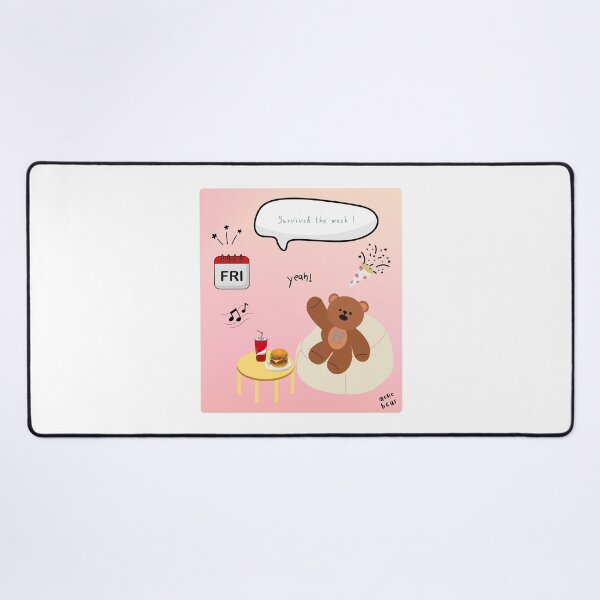 Item preview, Survived the Week! | Mono Bear Weekly Mood Series ( Gradation Square Background )  designed and sold by mintmono-studio.
