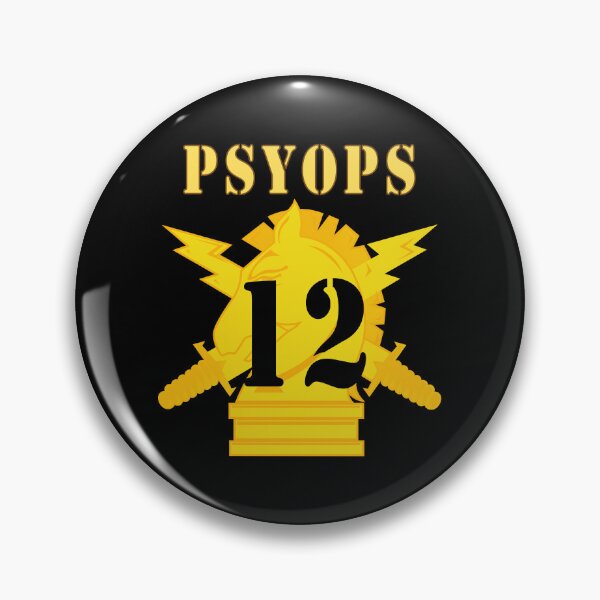 Item preview, Army - PSYOPS w Branch Insignia - 12th Battalion Numeral - Line X 300 designed and sold by Military Insignia Products.