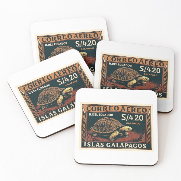 Item preview, Ecuador Galapagos Tortoise Stamp Poster designed and sold by retrographics.