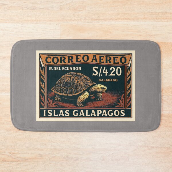 Item preview, Ecuador Galapagos Tortoise Stamp Poster designed and sold by retrographics.