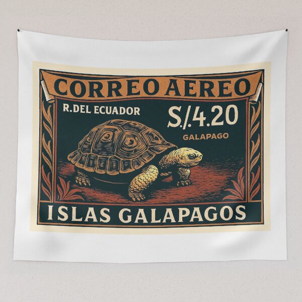 Item preview, Ecuador Galapagos Tortoise Stamp Poster designed and sold by retrographics.