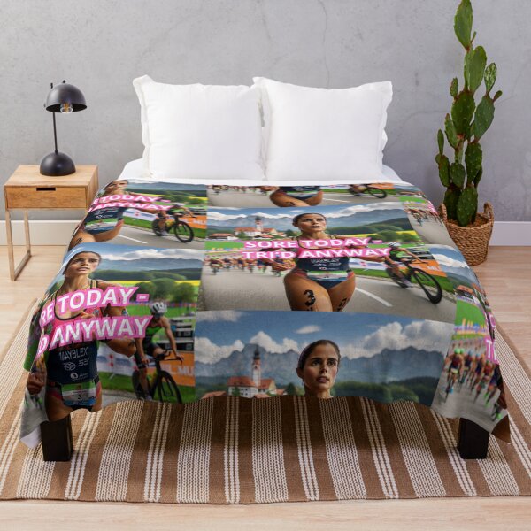 Item preview, “Sore Today – Tri’d Anyway” – Triathlon Girl Power Motivation designed and sold by Triathlongram.
