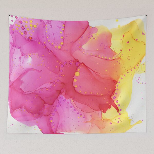 Item preview, Strawberry-Lemon Sorbet Ink Abstract designed and sold by Barbie Rebranded.