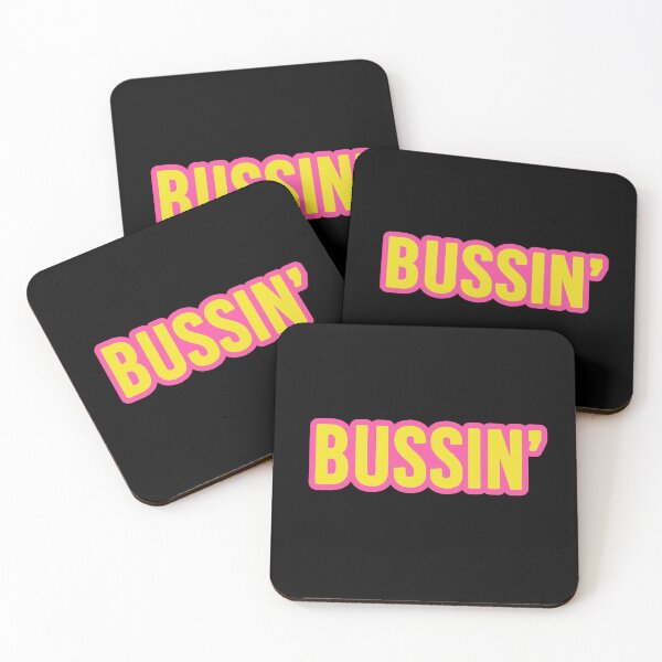 Item preview, Bussin in Yellow Bold Pink Outline  designed and sold by Memes N Lore .