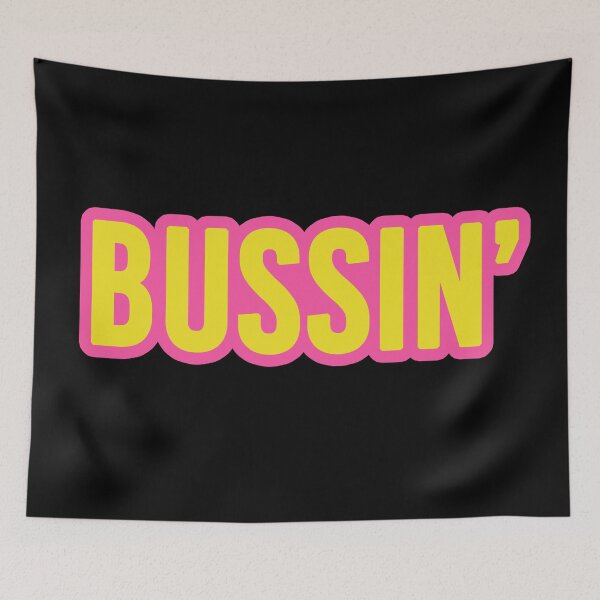 Item preview, Bussin in Yellow Bold Pink Outline  designed and sold by Memes N Lore .
