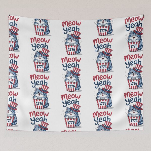 Item preview, Meow Yeah Patriotic Cat 1776 USA Independence Day designed and sold by Taans-Creation.