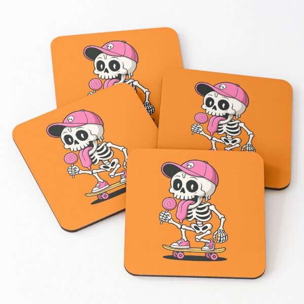 Item preview, Cartoon Skeleton on a Skateboard designed and sold by Rue Market.