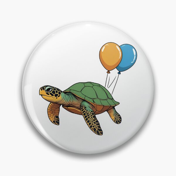 Item preview, Flying Turtle with Balloons – Funny Whimsical Animal Sticker designed and sold by Shir.Design.