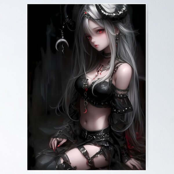 Item preview, Sexy Nocturnal Lunar Demoness Anime Girl Gothic Seduction Quest designed and sold by mildaclairmo.