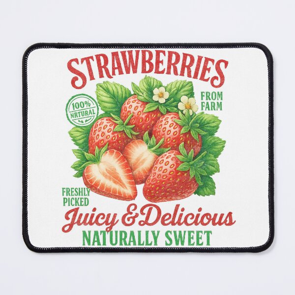 Item preview, Sweet Strawberries Vintage Fruit Label Retro designed and sold by TynesDesign.