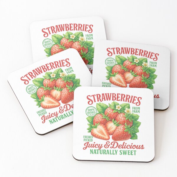 Item preview, Sweet Strawberries Vintage Fruit Label Retro designed and sold by TynesDesign.