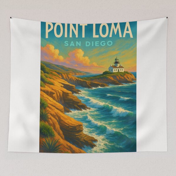 Item preview, Point Loma Lighthouse Sunset San Diego designed and sold by Places On Earth.