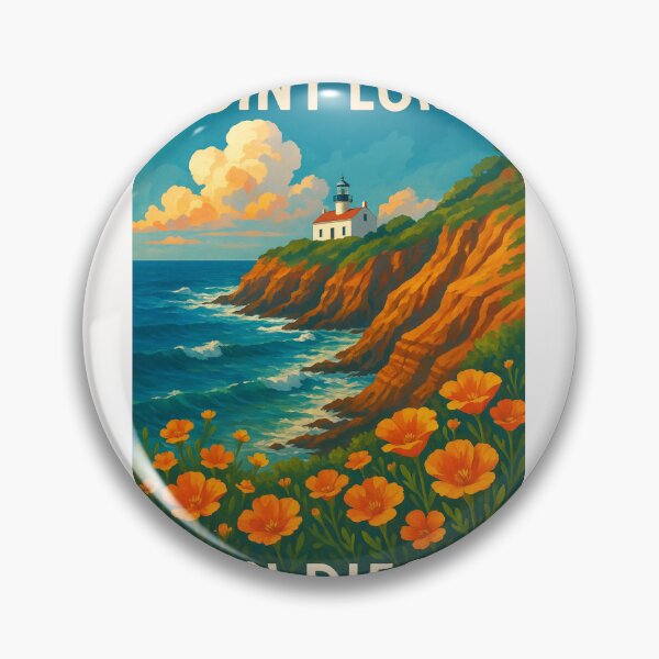Item preview, Point Loma Lighthouse and California Poppies designed and sold by Places On Earth.