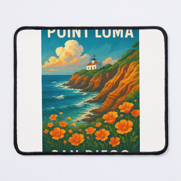 Item preview, Point Loma Lighthouse and California Poppies designed and sold by Places On Earth.