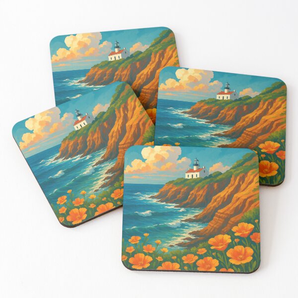 Item preview, Point Loma Lighthouse and California Poppies designed and sold by Places On Earth.