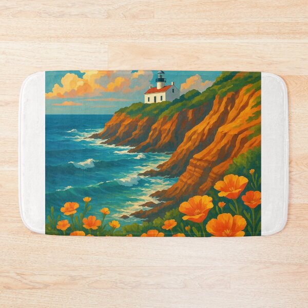Item preview, Point Loma Lighthouse and California Poppies designed and sold by Places On Earth.