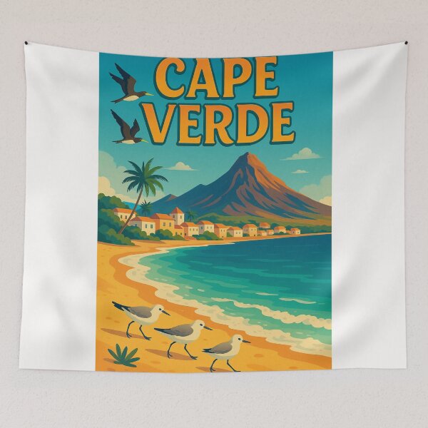 Item preview, Cape Verde Beach and Birds Coastal Scene designed and sold by Places On Earth.