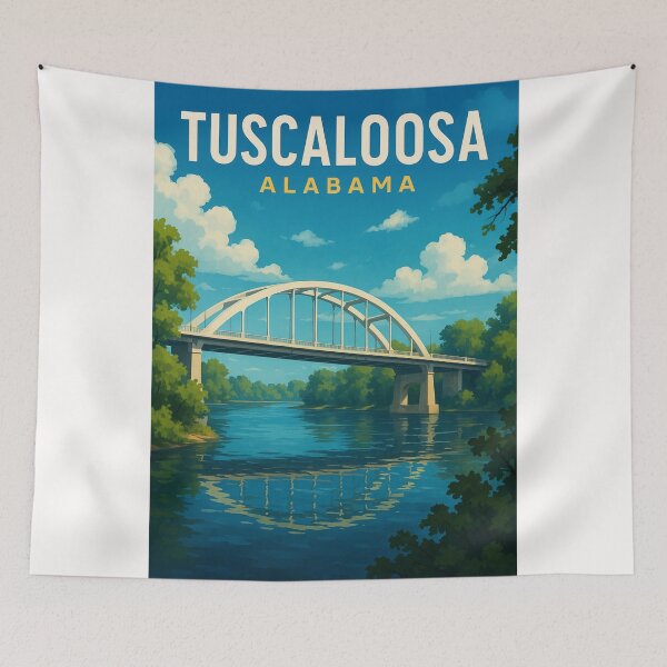 Item preview, Tuscaloosa Alabama Bridge and River Scene designed and sold by Places On Earth.