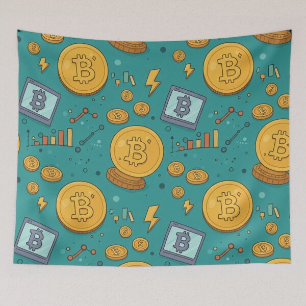 Item preview, Bitcoin Doodle Seamless Pattern designed and sold by MySignatureItems.