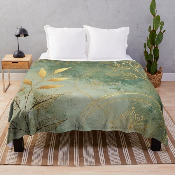 Item preview, Whispers of Verdant Gold Abstract Art Collection designed and sold by Oonward2021.