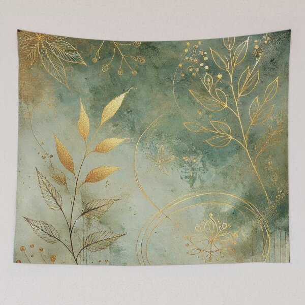 Item preview, Whispers of Verdant Gold Abstract Art Collection designed and sold by Dream Bloom Gallery.