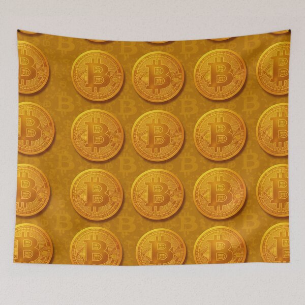 Item preview, Golden Bitcoin Grid Pattern designed and sold by MySignatureItems.
