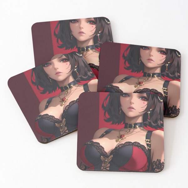 Item preview, Anime Girl Crimson Gothic Countess Radiates Seductive Dark Romantic Elegance designed and sold by juniorcastros.