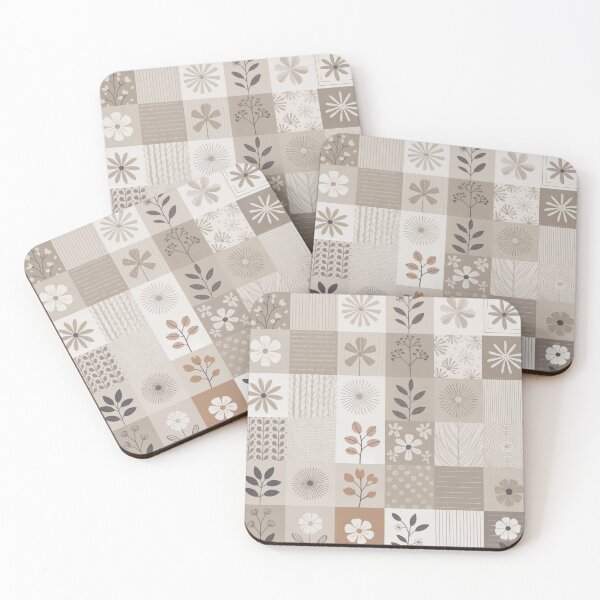 Item preview, Japandi Floral Patchwork Seamless Pattern designed and sold by ORA_ORA.