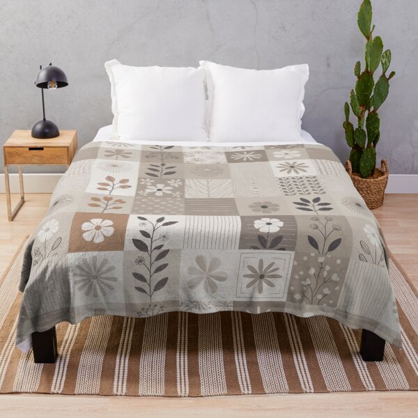 Item preview, Japandi Floral Patchwork Seamless Pattern designed and sold by ORA_ORA.