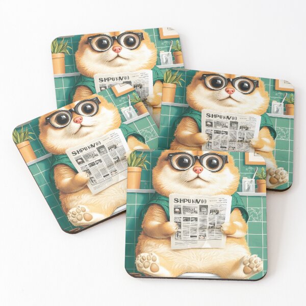 Item preview, Animal Toilet Charming Shiba Inu Dog Newspaper Ritual Blue Tile Bathroom designed and sold by juniorcastros.