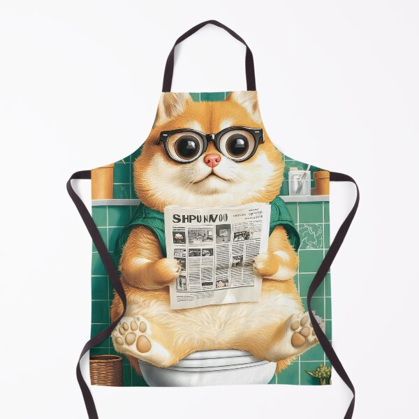 Item preview, Animal Toilet Charming Shiba Inu Dog Newspaper Ritual Blue Tile Bathroom designed and sold by juniorcastros.