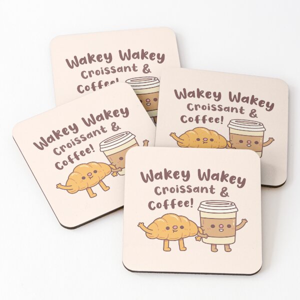 Item preview, Cute Wakey Wakey Croissant And Coffee designed and sold by rustydoodle.