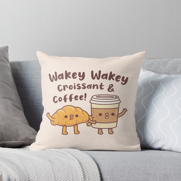 Item preview, Cute Wakey Wakey Croissant And Coffee designed and sold by rustydoodle.