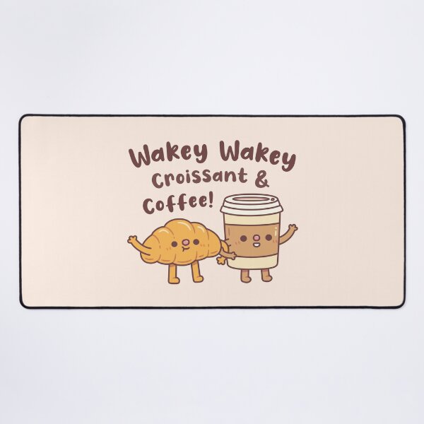 Item preview, Cute Wakey Wakey Croissant And Coffee designed and sold by rustydoodle.