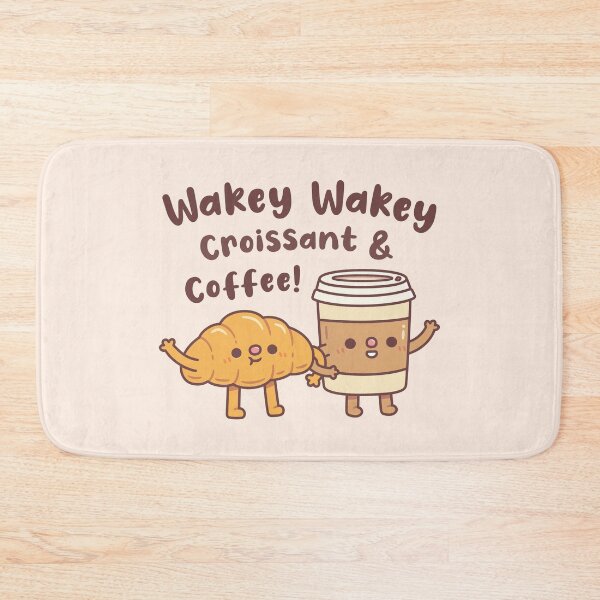 Item preview, Cute Wakey Wakey Croissant And Coffee designed and sold by rustydoodle.