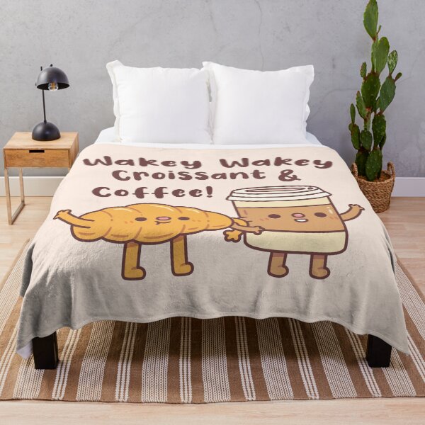 Item preview, Cute Wakey Wakey Croissant And Coffee designed and sold by rustydoodle.