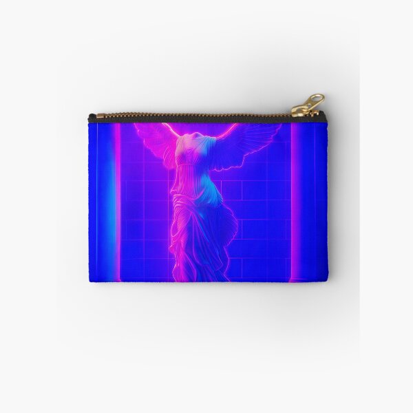 Item preview, Winged Victory Statue Surreal Neon Temple – Y2K Chillwave Art designed and sold by donwillisjrart.