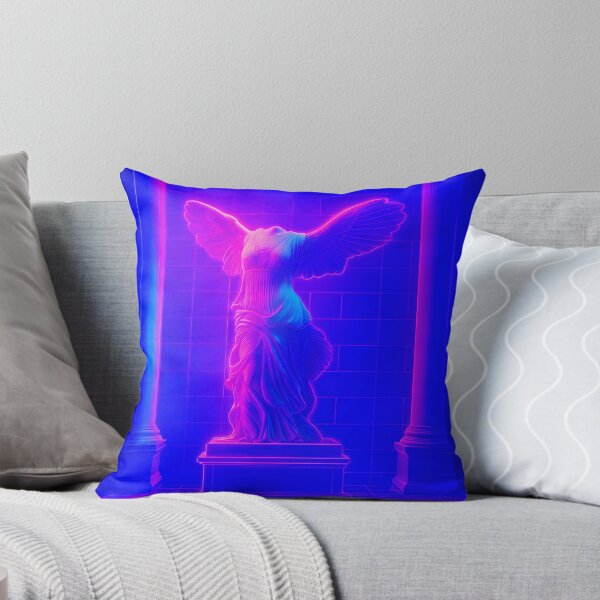 Item preview, Winged Victory Statue Surreal Neon Temple – Y2K Chillwave Art designed and sold by donwillisjrart.